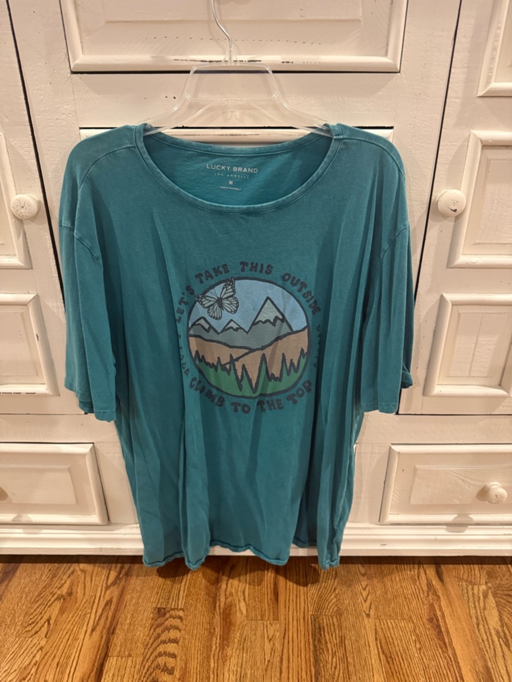 Lucky Brand Teal Outdoor Graphic Short Sleeve Tee
